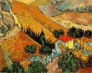 Vincent Van Gogh Valley with Ploughman Seen from Above